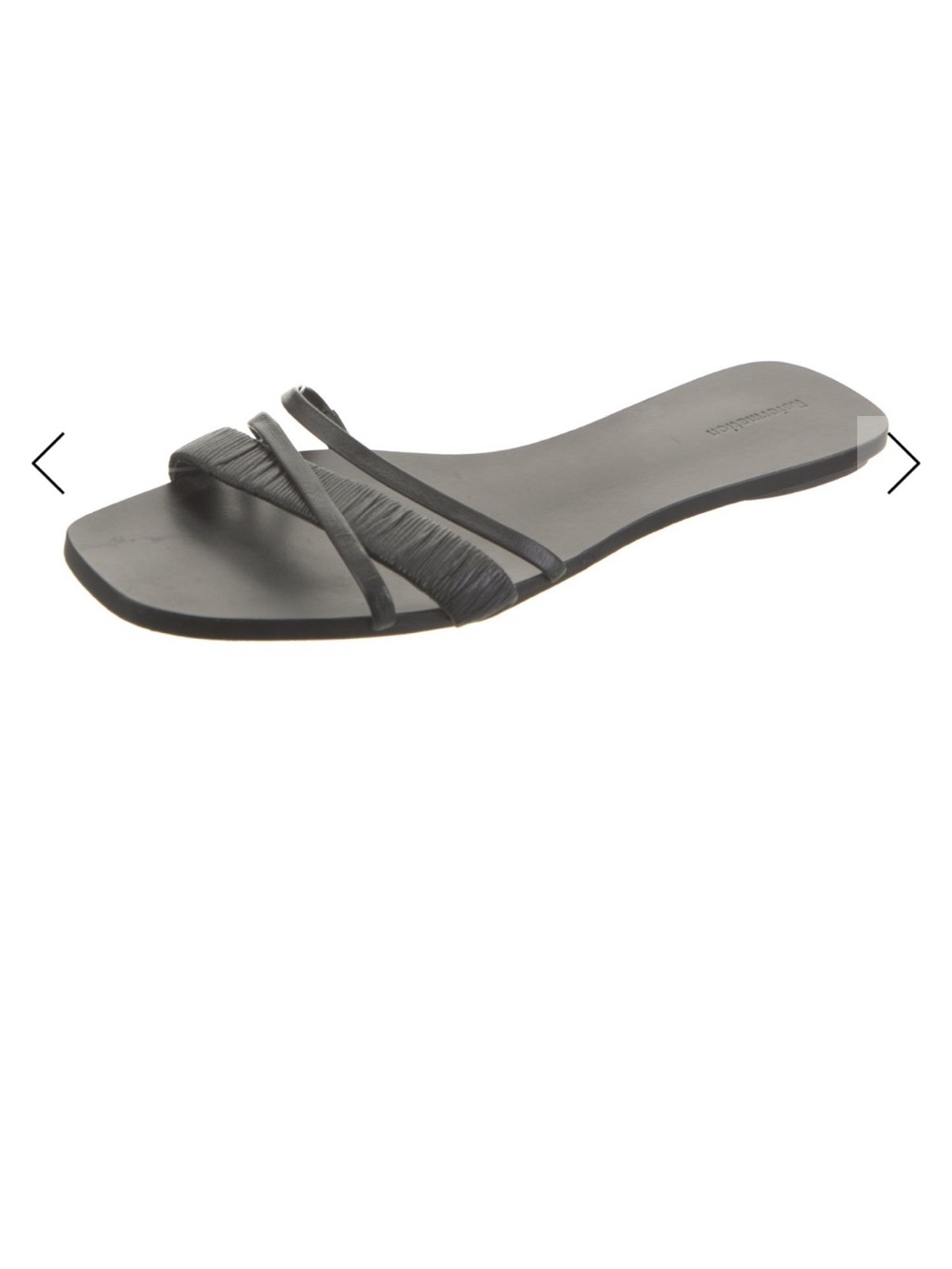 Reformation Black Strappy Flat Slide Sandal